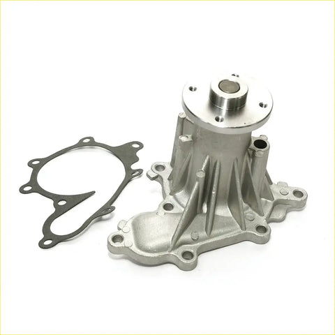 Silver aluminum engine water pump with integrated mounting flange and black rubber gasket for nissan navara d40 frontier pathfinder r51 yd25