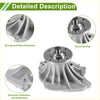 Silver metallic water pump for toyota 4runner 1993-2002 with ribbed design and threaded mounting points