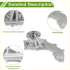 Silver aluminum engine water pump with central shaft and flanged mounts for toyota fortuner 2004-2015 cooling system