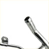 Shiny chrome water pump inlet pipe with curved cylindrical design and mounting bracket for mitsubishi challenger triton l200