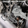 Silver metallic engine water pump with gasket and screws kit for toyota 4runner 24l 1985-1995 front view