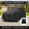 Black windproof 210d-pu waterproof car cover with orange trim and storage bag for toyota bz4x 2022-2023