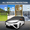 Black waterproof 210d-pu car cover with orange trim for all-season protection fits Toyota Prius hatchback 2010-2023