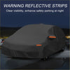 Dark gray reflective waterproof 210d-pu car cover with orange warning strips for toyota prius hatchback back side