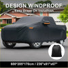 Black windproof waterproof 210d-pu car cover with orange trim for toyota tundra 2014-2023