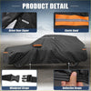 Black waterproof 210d-pu oxford car cover with orange reflective stripes and elastic bands for toyota highlander