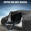Black waterproof 210d pu oxford car cover for toyota rav4 with zipper white stitching and reflective striping edges