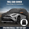 Black waterproof 210d-pu oxford car cover for toyota rav4 with orange stripes easy draping and storage bag