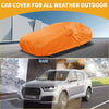 Bright orange waterproof all weather car cover for toyota mirai 2016 2023 designed for outdoor protection