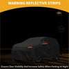 Waterproof all weather black car cover with orange reflective strips for nighttime visibility fits toyota rav4 2019-2023