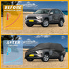 Black waterproof all weather 210d-pu car cover for toyota rav4 2019-2023 designed to block sun and heat