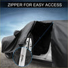 Black waterproof aluminum film car cover with a zipper for easy access designed for toyota mirai sedan 2016-2023