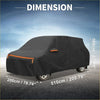 Black waterproof aluminum film cotton car cover for toyota alphard with orange trim and zipper details