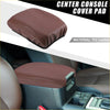 Brown pu leather waterproof armrest box cover for toyota tacoma 2016-2023 with stitched edges
