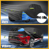 Waterproof black and blue oxford cloth car cover with reflective yellow stripes and adjustable straps for toyota highlander