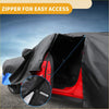 Black waterproof oxford cloth car cover for Toyota Highlander 2014-2023 with blue accent and easy access zipper
