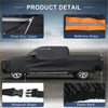Black waterproof truck cover with reflective orange and gray stripes elastic cuffs and windproof straps for toyota tundra