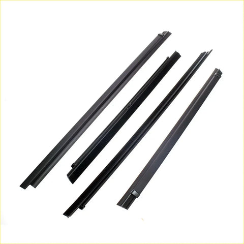 Black rubber windshield wiper blades for weatherstrip door outer fit Toyota Hilux 1997-2005 shown from the back side