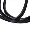 Black rubber weatherstrip seal set for Nissan Datsun Sunny B110 KB110 coupe shown from the back side
