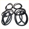 Black rubber weatherstrip set coiled in pairs for Nissan Sunny B310 sedan 1977-1981 window seals