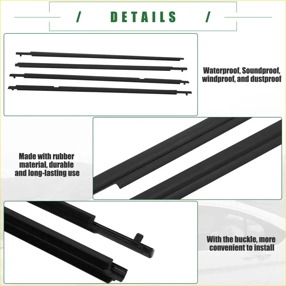 Weatherstrip Window Trim Seal Belt for Toyota - 1 Set - Engine