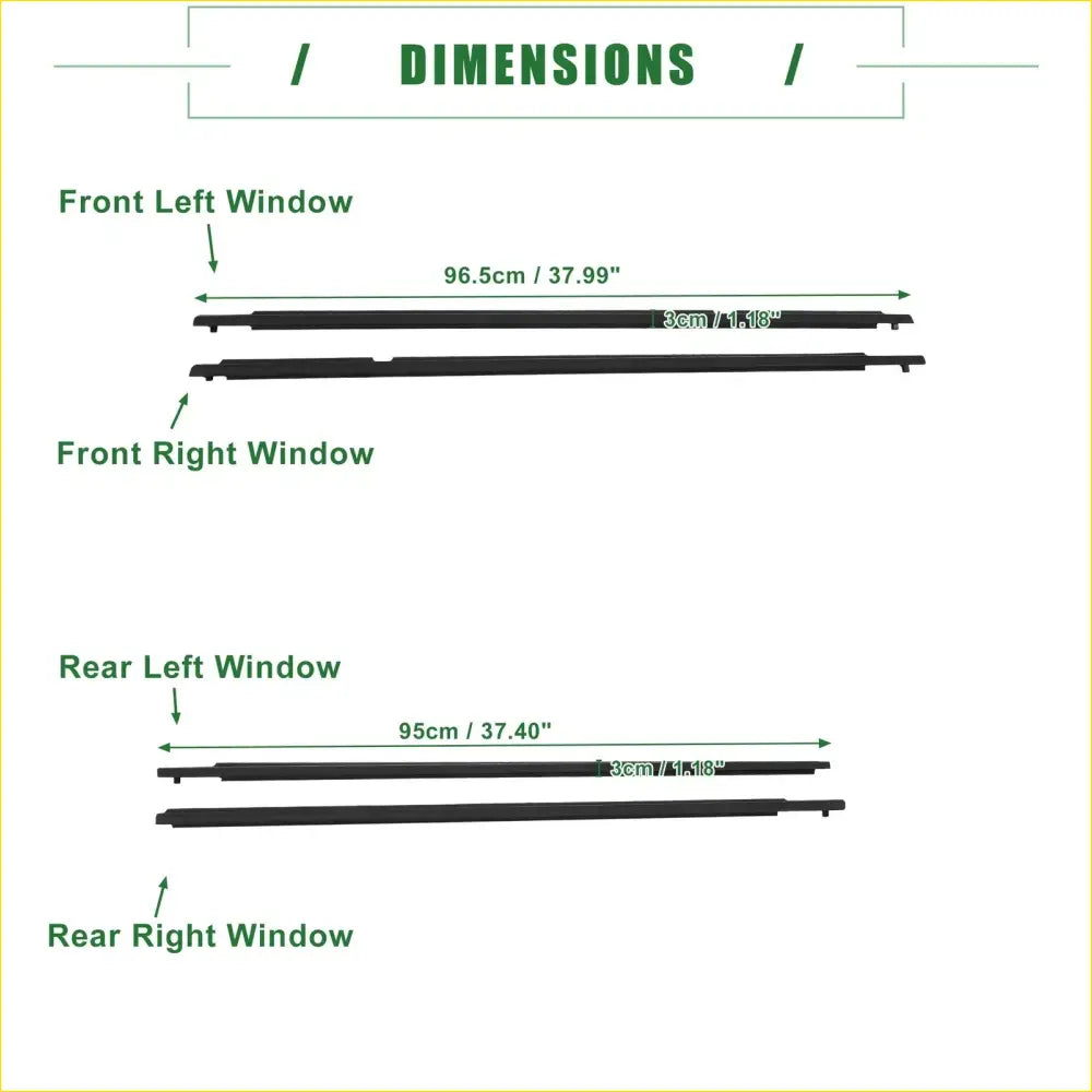 Weatherstrip Window Trim Seal Belt for Toyota - 1 Set - Engine