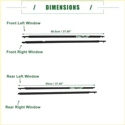 Weatherstrip Window Trim Seal Belt for Toyota - 1 Set - Engine