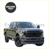 Dark gray metallic ford f-250 super duty with black wheels and chrome grille featuring weatherstrips x 4 kit
