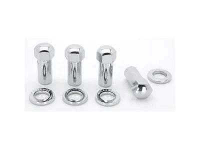 Weld Closed End Lug Nuts 12mm x 1.5 Thread Shank Seat - Chrome (4 Pack)