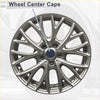 Silver alloy wheel center cap with dark blue face and five bolt holes for toyota land cruiser 2008-2021