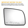 Black-framed heated mirror glass with curved rectangular shape for white heated mirror glass pair toyota sequoia tundra