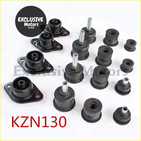Black rubber engine mount bushings with metal inserts model kzn130 for whole car frame buffer on toyota hilux