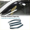 Black glossy plastic window deflectors with a sleek curved design for toyota highlander side windows 2014-2019