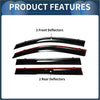 Black and red window deflectors with glossy finish for 2014 toyota highlander side window vent visors