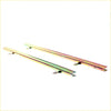 Two metallic rainbow finished u-channel rails with mounting brackets for nissan datsun 620 ute window door support