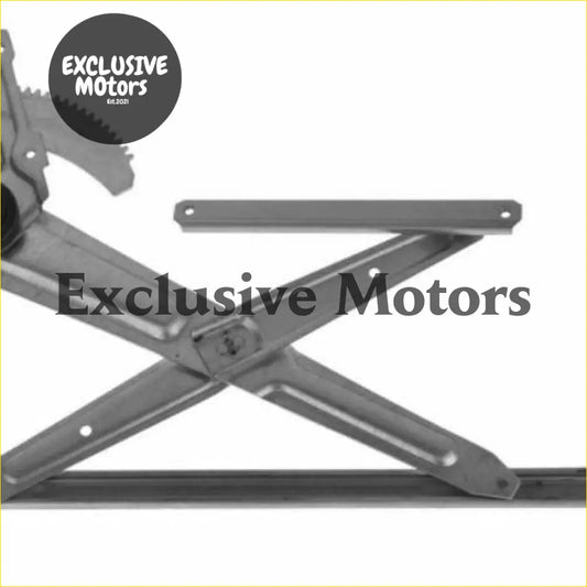 Black metal window regulator with gear and mounting brackets for toyota hilux right hand front 1984-1988
