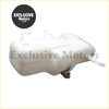 White plastic windshield washer fluid reservoir for nissan navara d22 with molded tabs and a protruding tube
