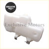 White plastic windshield washer fluid reservoir with molded brackets and cap for nissan navara d22 1997-2005