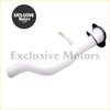 White plastic air intake tube with black rubber grommet for windshield washer fluid reservoir on nissan navara d22