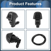 Black plastic textured windshield washer nozzle with attached flexible hose for 4wd ute and offroad toyota models 2010-2023