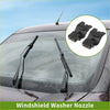 Black plastic windshield washer nozzle attachments 2x for Toyota Sienna and Venza 2011-2020 shown from back side