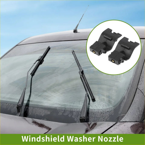 Black plastic windshield washer nozzle attachments 2x for Toyota Sienna and Venza 2011-2020 shown from back side