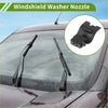 Black plastic windshield washer nozzle with gold threaded hole and mounting tabs for toyota sienna venza 2011-2020 back view