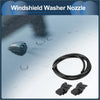 Black plastic windshield washer nozzle with rubber hose and mounting brackets for toyota 4wd ute offroad use