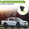 Black plastic windshield washer nozzle with bright green hose connector for toyota 4wd ute offroad use