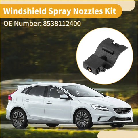 Black plastic windshield washer nozzle with small gold screw for toyota auris 2012-2015 back side view