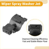 Black plastic windshield washer nozzle with curved body and integrated spray jet for toyota rav4 2005-2012
