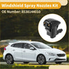 Black plastic windshield washer nozzle with gold threaded fittings for toyota tacoma 2016 to 2023 kit back side