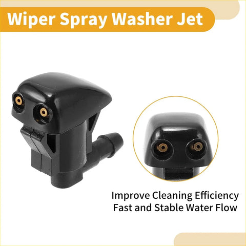 Black plastic windshield washer nozzle kit for toyota tacoma with gold threaded ports for stable water flow