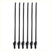 Six black plastic cable ties with serrated ends and screw tips for windshield washer nozzle set on toyota sienna